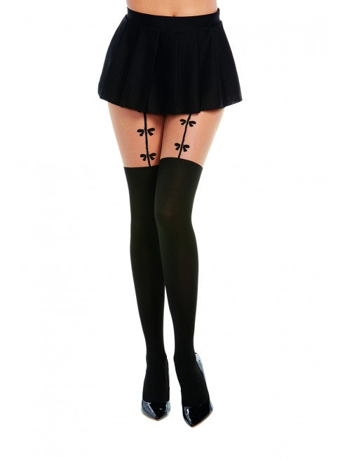 Collant effet porte jarretelles