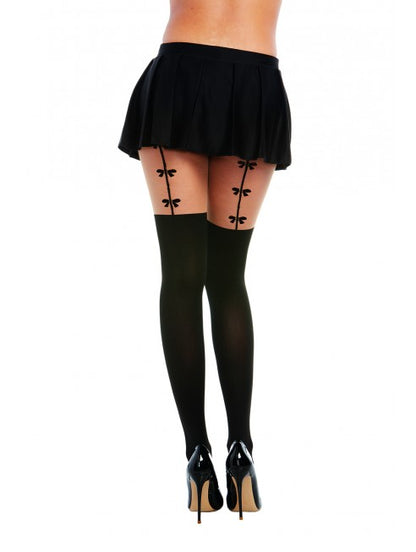 Collant effet porte jarretelles