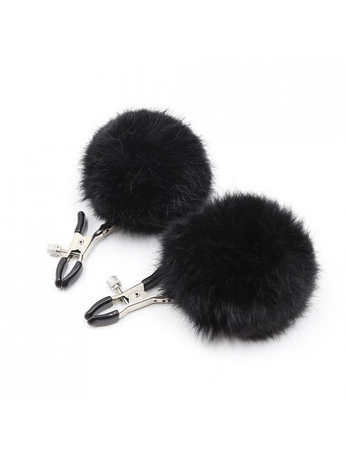 Pinces à seins avec pompoms noires