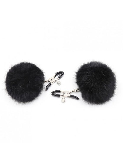 Pinces à seins avec pompoms noires