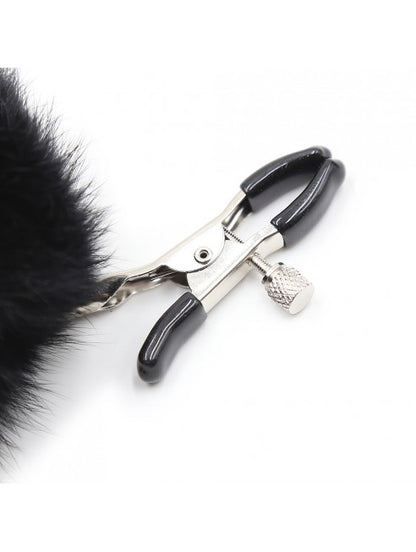 Pinces à seins avec pompoms noires