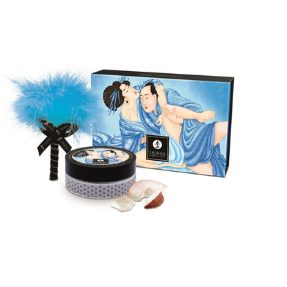 Mini Coffret poudre corporelle framboise et plumeau assorti